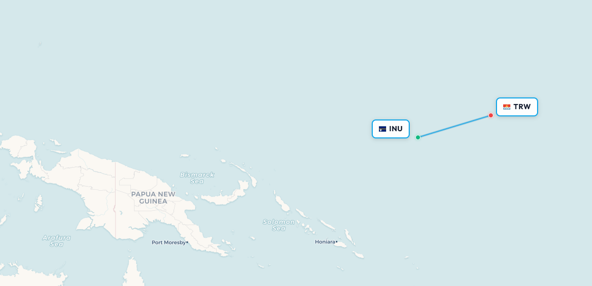 Mapa de ruta Nauru a Tarawa